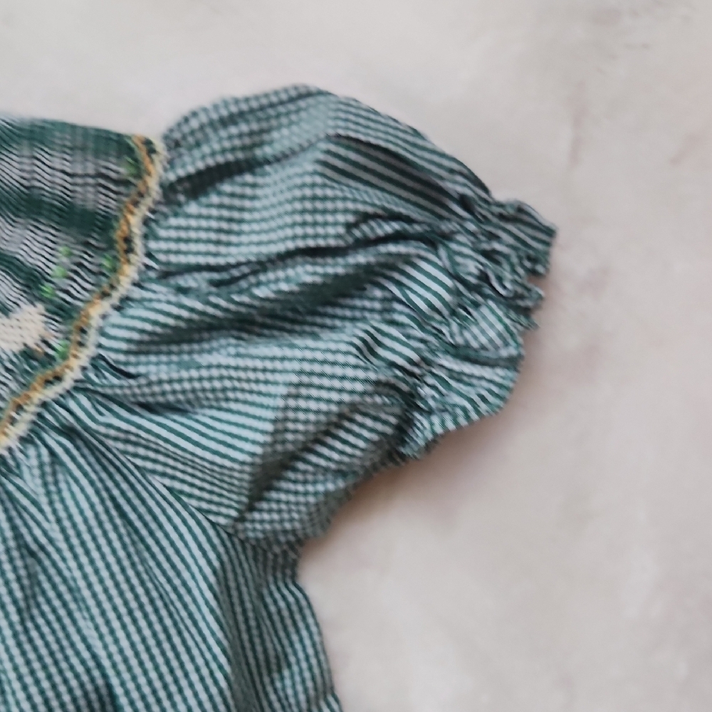 Rosalina Collections Green Gingham Smocked Dress With Chicken Embroidery, SZ 2T - Picture 4 of 7